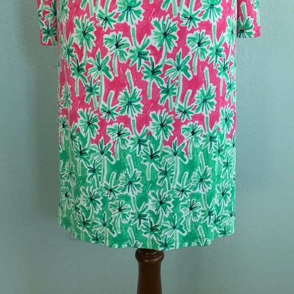 Crown & Ivy Palm Tree Print Knit Shift Dress sz L - Picture 7 of 9